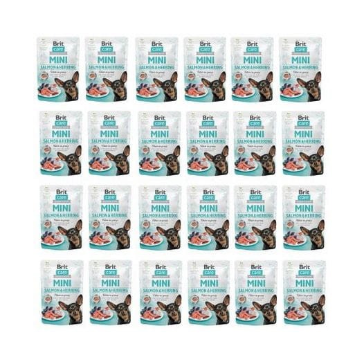 Brit Care Mini Salmon  Herring Sterilised 24x85 g mokra karma dla małych psów