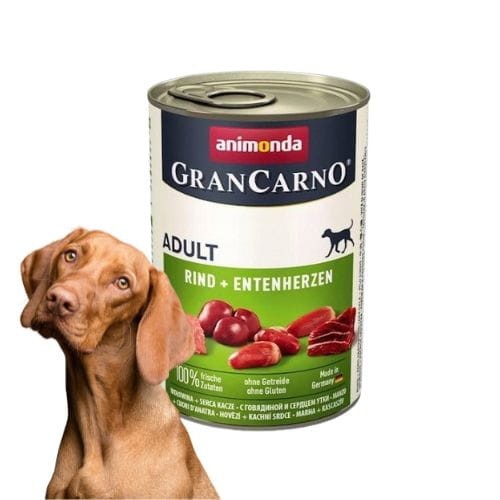 Animonda Gran Carno 400g mokra karma dla psa z wołowiną i kaczymi sercami