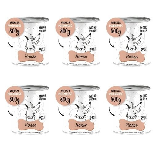 Paka Zwierzaka Konina 6x800g Mokra karma dla psa z koniną