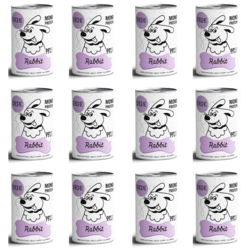 Paka Zwierzaka Królik 12x400g Monoproteinowa Karma mokra dla psa