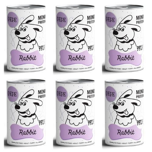 Paka Zwierzaka Królik 6x400g Monoproteinowa Karma mokra dla psa