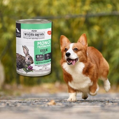 Wiejska Zagroda Królik 400g Monoproteinowa karma mokra dla psa dorosłego .jpg
