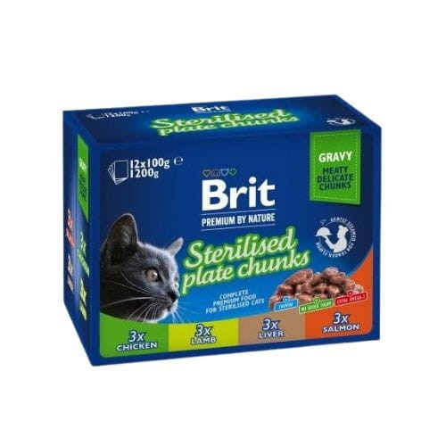 Brit Premium Sterilised Plate 12x100g. Mix smaków. Mokra karma dla kota zoomisia.jpg
