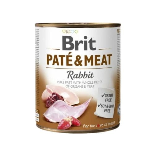 Brit Pate &amp; Meat Królik 800g mokra karma dla psa z królikiem zoomisia.jpg
