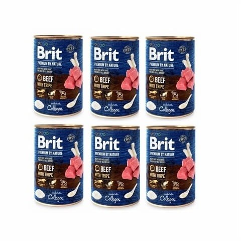 Brit Premium By Nature Wołowina z Flakami 6x400g Mokra karma dla psa