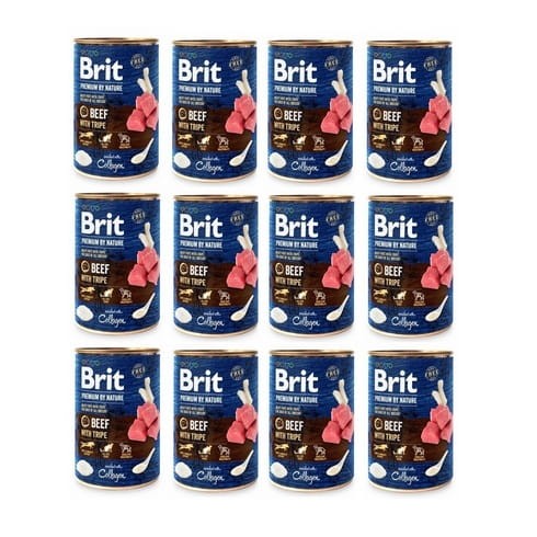 Brit Premium By Nature Wołowina z Flakami 12x400g Mokra karma dla psa