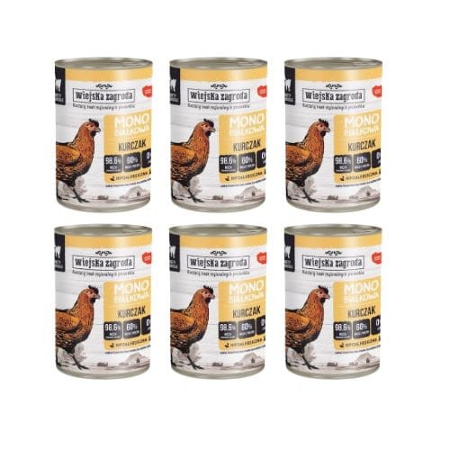 Wiejska Zagroda Monobiałkowa Kurczak 6x400g mokra karma dla kota zoomisia.jpg