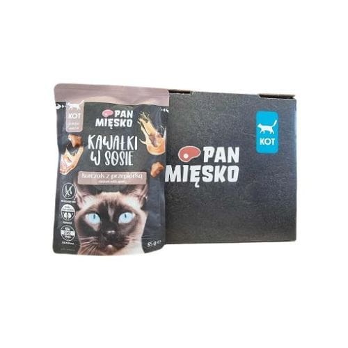 Pan Mięsko Kawałki W Sosie 12x85g Mokra karma dla kota kurczak z przepiórką