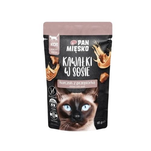 Pan Mięsko Kawałki W Sosie 12x85g Mokra karma dla kota kurczak z przepiórką.jpg