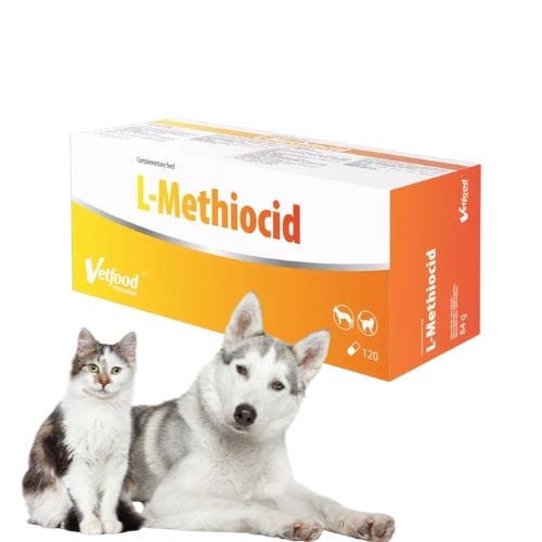 Vetfood L-Methiocid 120 kaps. Suplement wspomagający układ moczowy dla psa i kota.jpg
