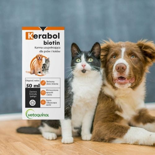 Vetoquinol Kerabol Biotin 50 ml krople na sierść i skórę dla psa i kota a.jpg