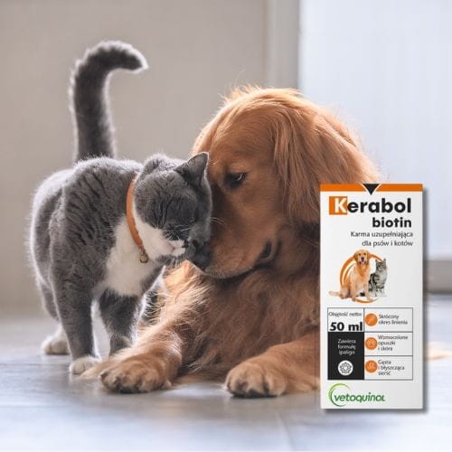 Vetoquinol Kerabol Biotin 50 ml krople na sierść i skórę dla psa i kota.jpg