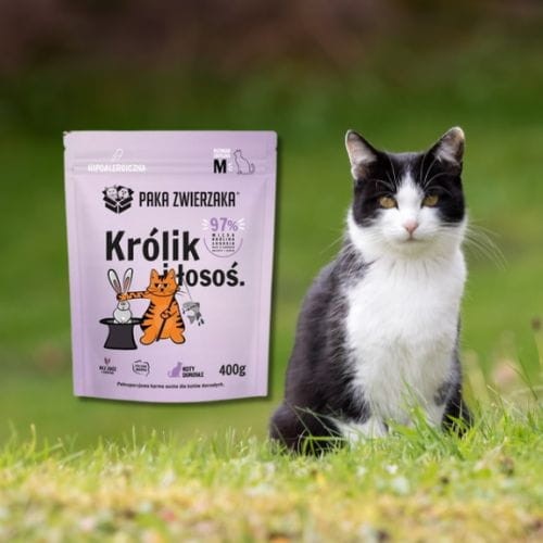 Paka Zwierzaka Królik i Łosoś M 400g Sucha karma dla kota