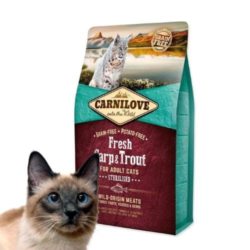 Carnilove Cat Fresh Carp & Trout Sterilised 6kg Sucha karma dla kota karp i pstrąg