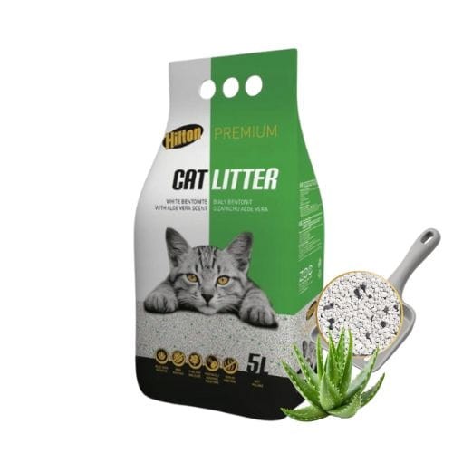 Hilton Żwirek Biały Bentonitowy 5 l dla kota zapach Aloe Vera a.jpg