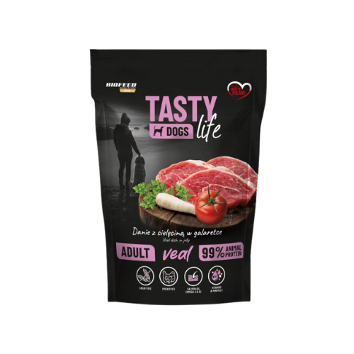 Tasty Dogs Life Cielęcina  500 g mokra karma dla psa w galaretce Biofeed