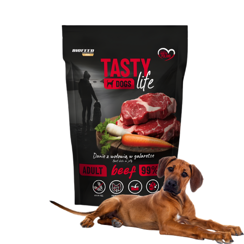 Tasty Dogs Life Wołowina  500 g mokra karma dla psa w galaretce