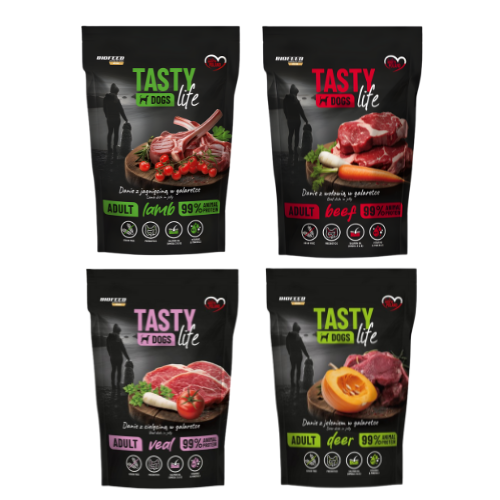 Tasty Dogs Life Mix Smaków 4x500g Mokra karma dla psów w galaretce