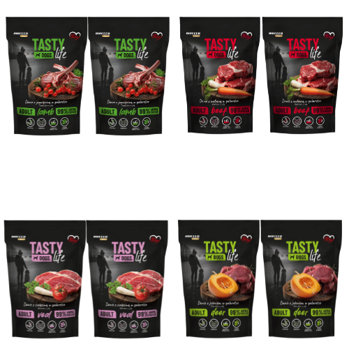 Tasty Dogs Life Mix Smaków 8x500g Mokra karma dla psów w galaretce