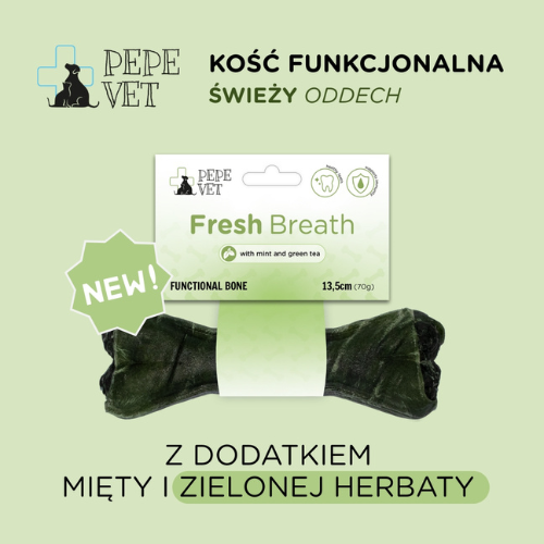 Pepe Vet Fresh Breath 13,5cm Kość funkcjonalna dla psa z miętą