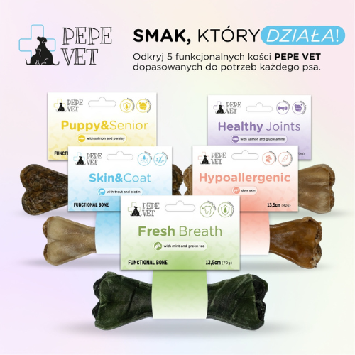 Pepe Vet Fresh Breath 13,5cm Kość funkcjonalna dla psa z miętą