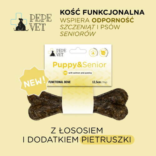 Pepe Vet Puppy & Senior 13,5 cm – Kość funkcjonalna dla psa z