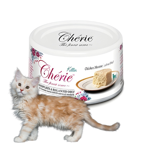 Cherie Mus z Kurczaka 80 g Pełnoporcjowa mokra karma dla kociąt.png