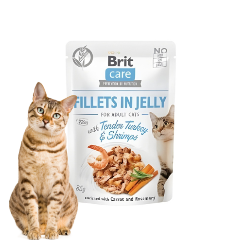 Brit Care Cat Filety 85g Mokra karma dla kota z indykiem i krewetkami  a.png