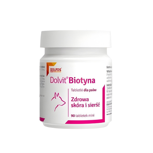 DOLFOS Biotyna Mini 90 tabletek na zdrową skórę i lśniącą sierść zoomisia.png