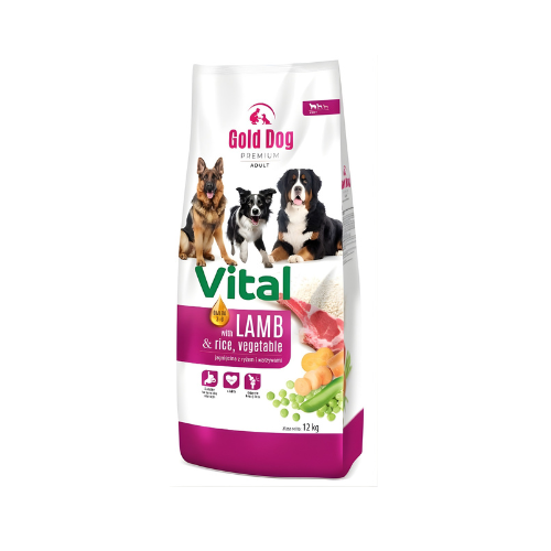 Gold Dog Premium Vital 12 kg Sucha karma dla psa z jagnięciną