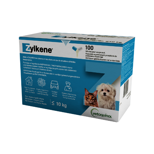 Zylkene 75 mg, 100 kapsułek dla kota i psa. Wsparcie w stresujących sytuacjach.png