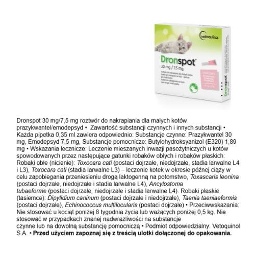 Dronspot krople odrobaczające dla małych kotów zoomisia.jpg