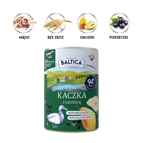 Baltica Kaczka z Gruszką 400g Mokra karma dla psa z naturalnym składem
