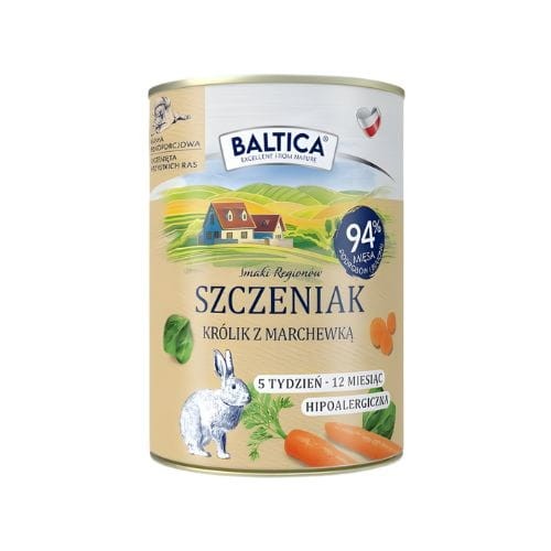 Baltica Szczeniak Królik z Marchewką 400g Mokra karma dla psa z królikiem