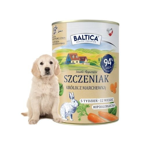Baltica Szczeniak Królik z Marchewką 400g Mokra karma dla psa z królikiem