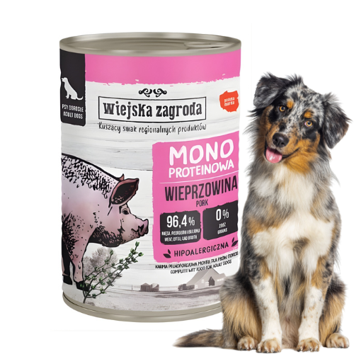 Wiejska Zagroda Monobiałkowa Wieprzowina 400g Mokra karma dla psów a.png