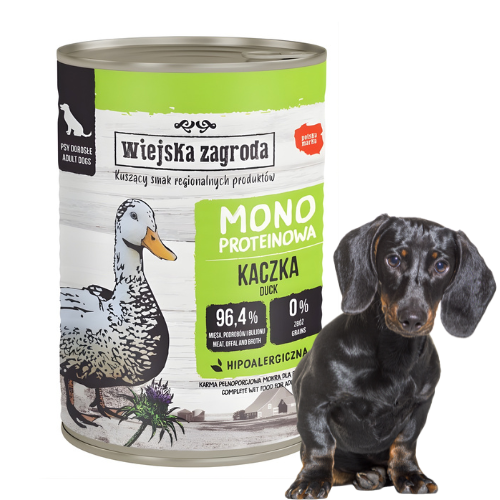 Wiejska Zagroda Monobiałkowa Kaczka 400g Mokra karma dla psa.png
