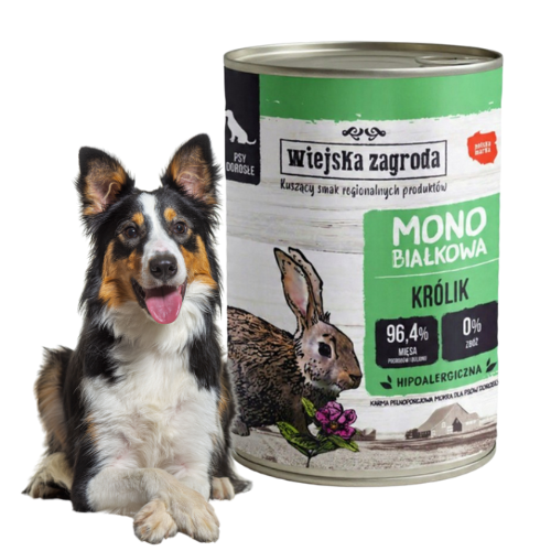 Wiejska Zagroda Królik 400g Monoproteinowa Mokra karma dla psa.png