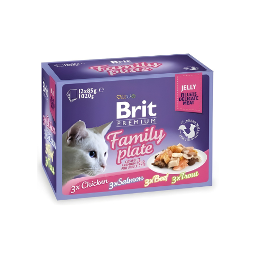 Brit Premium Cat Family Plate 12x85g Mokra karma dla kota mix smaków.png