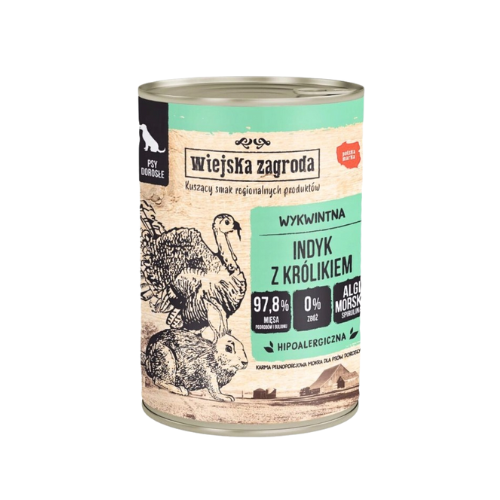 Wiejska Zagroda Indyk z Królikiem 400g Mokra karma dla psa zoomisia.png