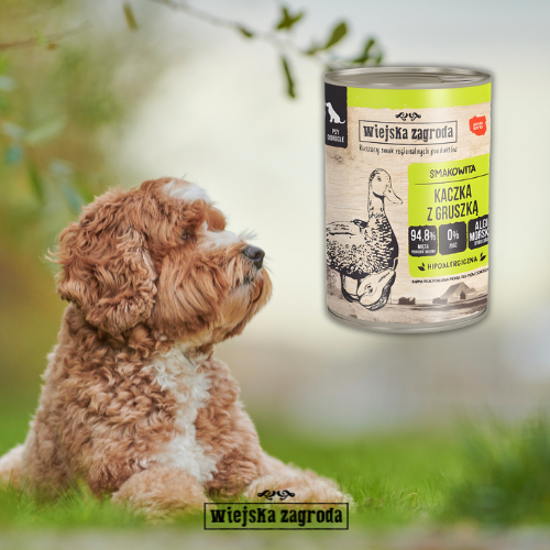 Wiejska Zagroda Kaczka z gruszką 400g Mokra karma dla psa zoomisia.png