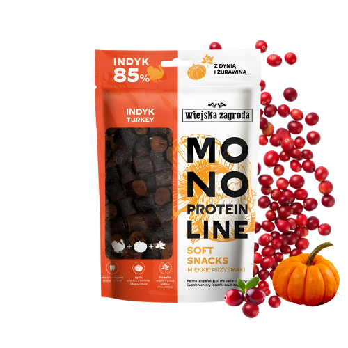 Wiejska Zagroda Monoproteinowe miękkie przysmaki dla psa  Indyk 115g  al.png