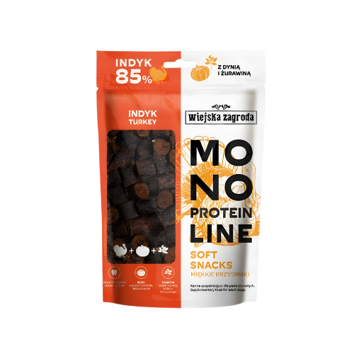 Wiejska Zagroda Monoproteinowe miękkie przysmaki dla psa  Indyk 115g  zoomisia.png