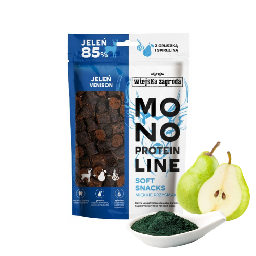 Wiejska Zagroda Monoproteinowe Miękkie Przysmaki dla psa  Jeleń 115g.png