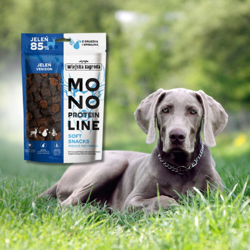 Wiejska Zagroda Monoproteinowe Miękkie Przysmaki dla psów  Jeleń 115g.png