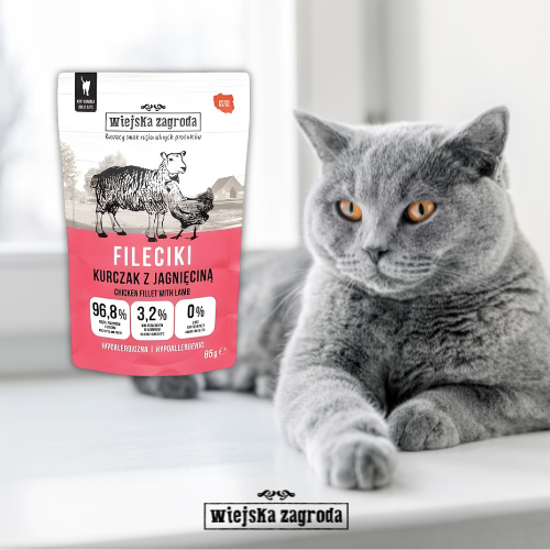 Wiejska Zagroda Fileciki Kurczak z Jagnięciną 85g mokra karma dla kotów.png