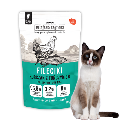 Wiejska Zagroda Fileciki Kurczak z Tuńczykiem 85g mokra karma dla kota a.png