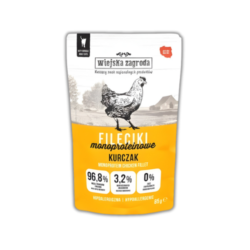 Wiejska Zagroda Fileciki Monoproteinowe Kurczak 85g mokra karma dla kota zoomisia.png