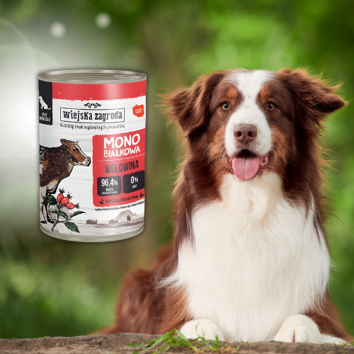 Wiejska Zagroda Monobiałkowa  12x400g Mokra karma dla psa z wołowiną