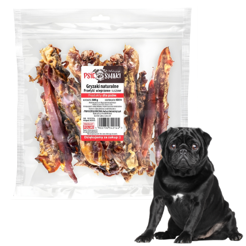 Psie Smaki Przełyki Wieprzowe 500g Przysmak dla psa naturalny gryzak sklep zoomisia.png